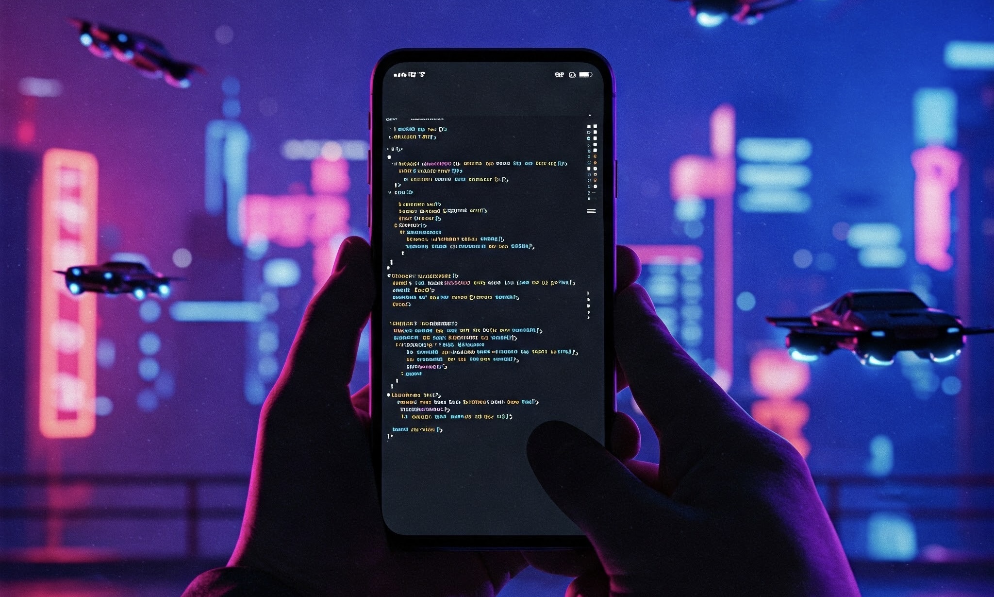 photo of Mobile App Development in a Futuristic City